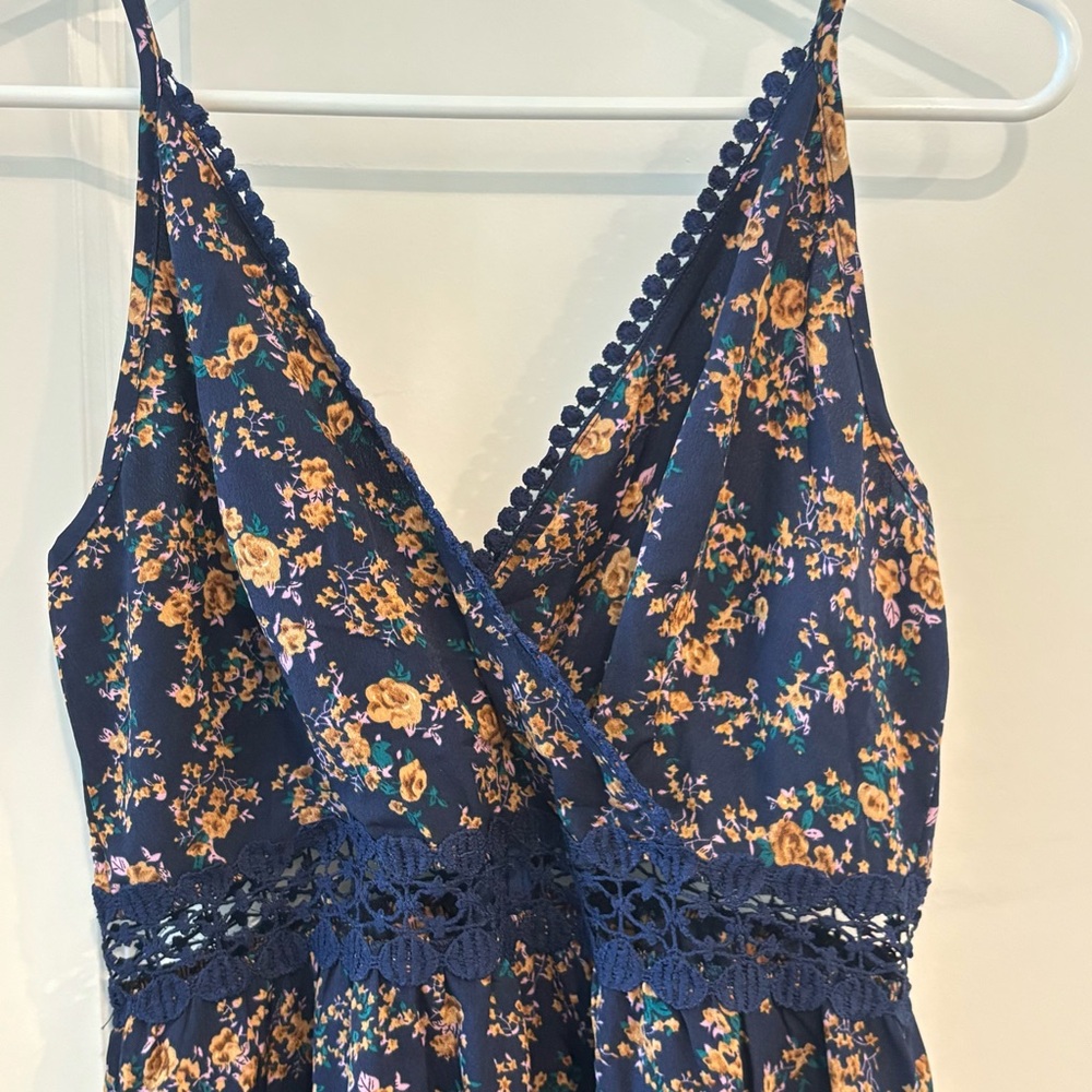 Cupshe Blue and White Spaghetti Strap Sundress